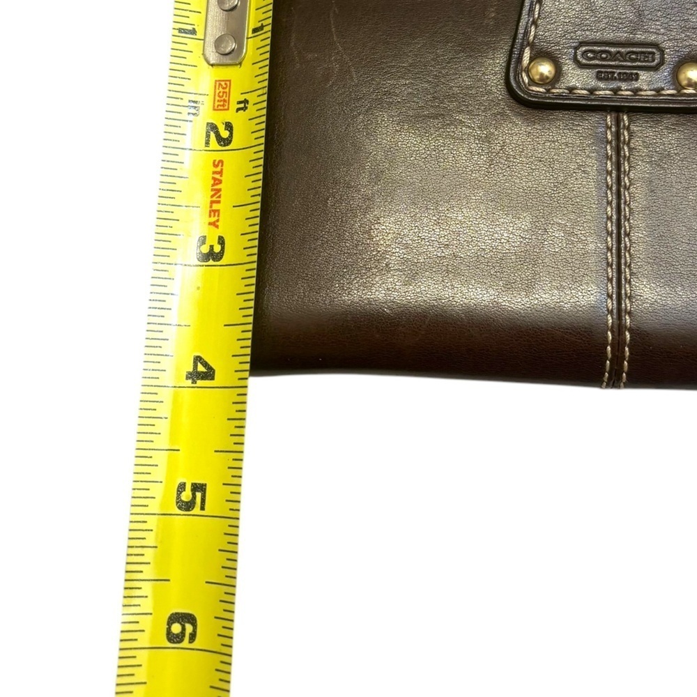 COACH Limited ED LILY LEGACY Brown LEATHER TURNLOCK ZIP CLUTCH PURSE WALLET - Picture 6 of 8